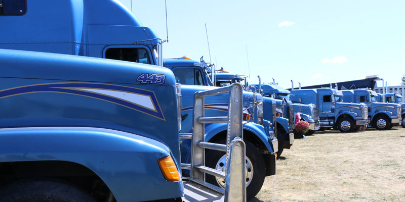 Jim Brown & Sons Trucking fleet at the Fergus Truck Show